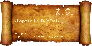 Klopstein Dávid névjegykártya
